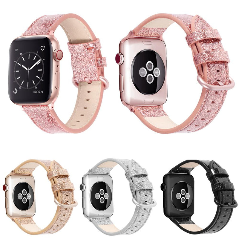 Iwatch leather glitter strap