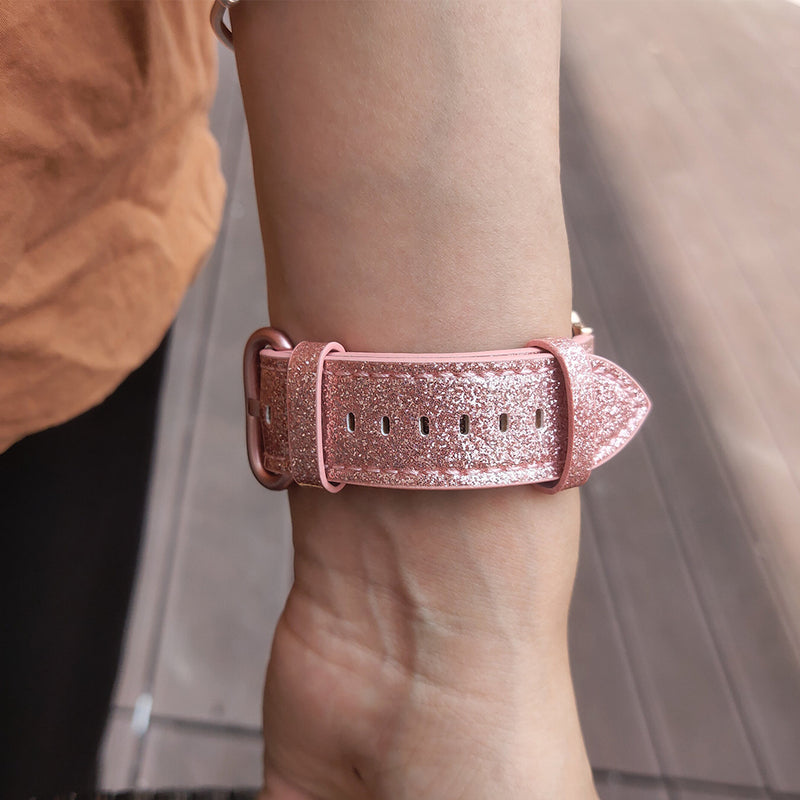 Iwatch leather glitter strap